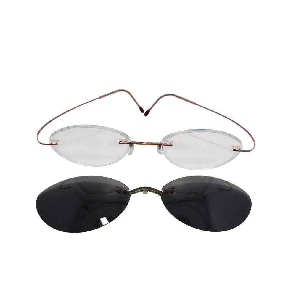 Silhouette 7395 40 Purple Rimless Eyeglasses FRAMES ONLY - GOOD CONDITION